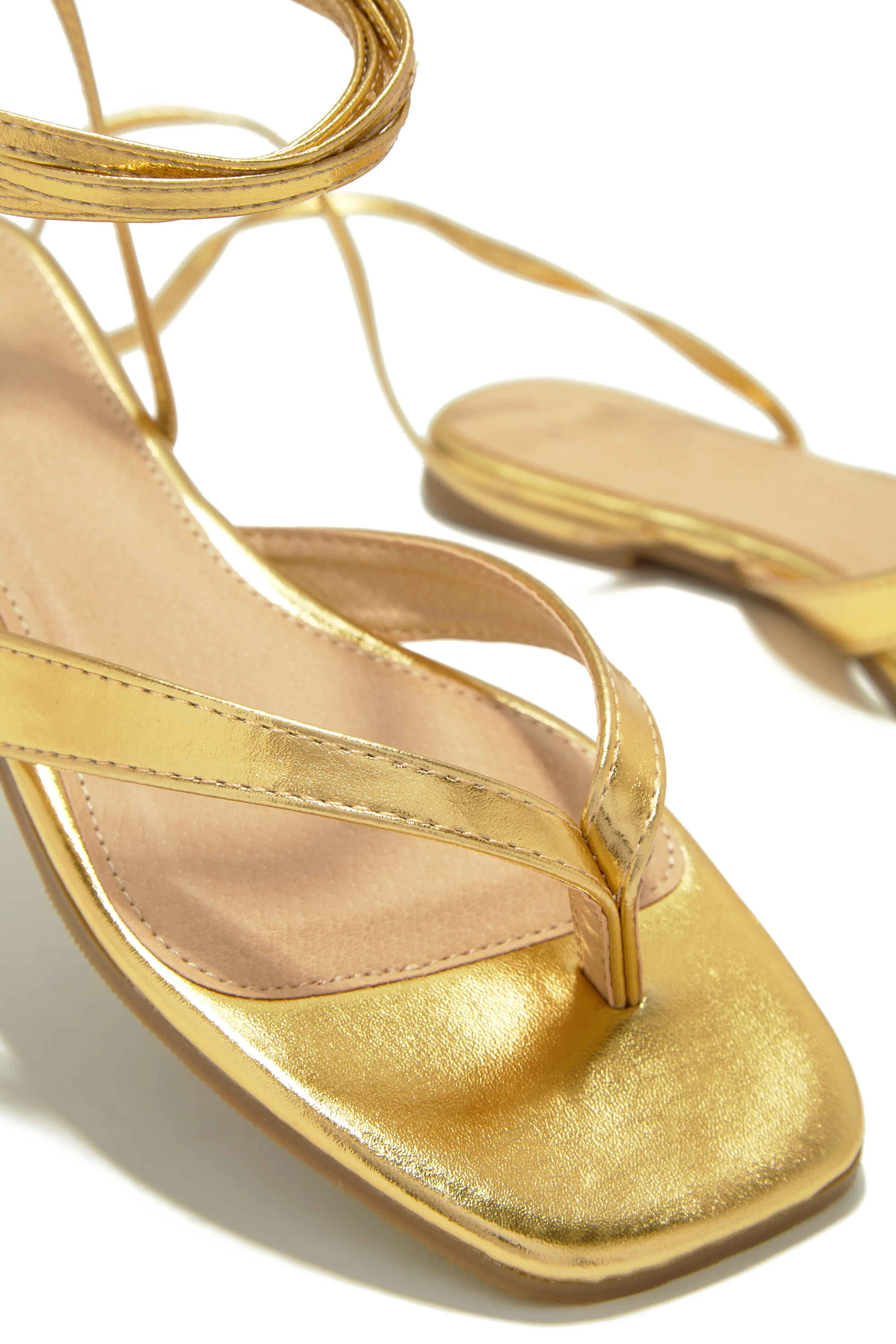 Tropicali Lace Up Sandals - Gold
