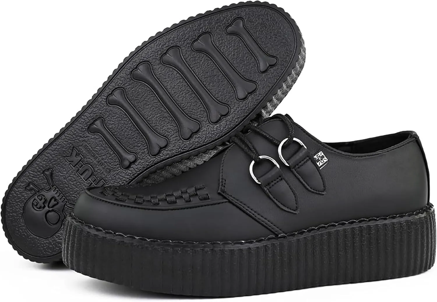 T.U.K. Shoes V9493 Unisex-Adult Creepers, Black TUKskin Viva Mondo Creeper