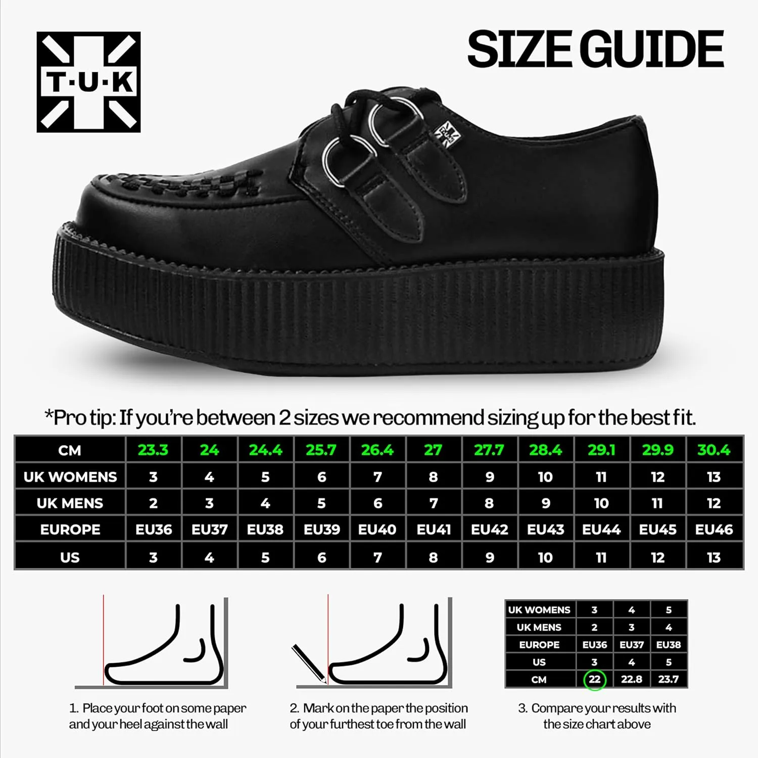 T.U.K. Shoes V9493 Unisex-Adult Creepers, Black TUKskin Viva Mondo Creeper