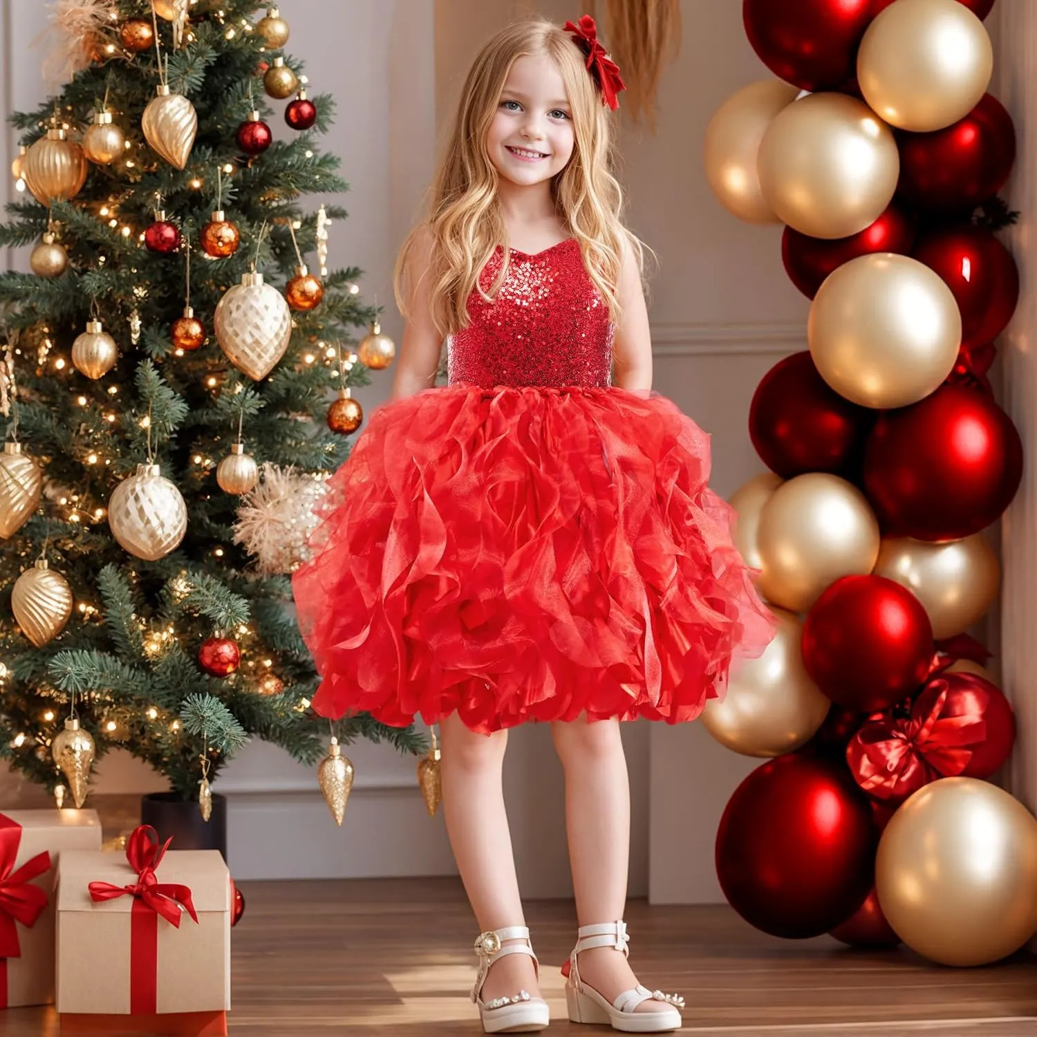 Tutu Dress for Girls Sparkly Sequin Tulle Princess Birthday Party Dress for Toddler Girls Prom Sneaker Ball Gown