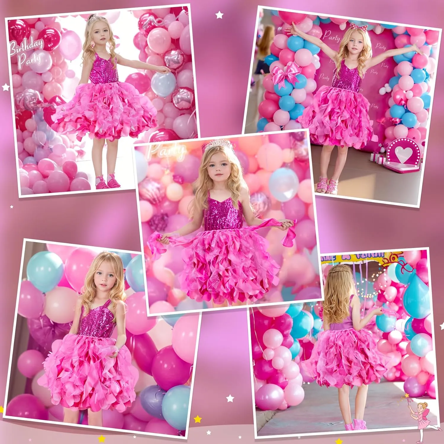 Tutu Dress for Girls Sparkly Sequin Tulle Princess Birthday Party Dress for Toddler Girls Prom Sneaker Ball Gown