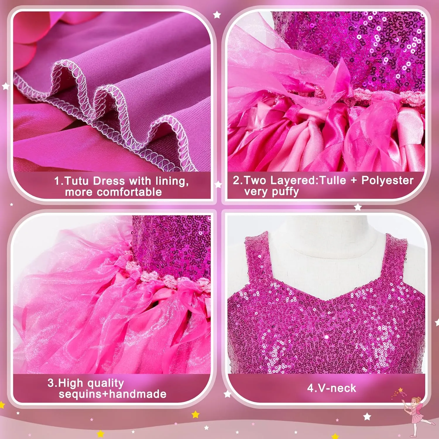 Tutu Dress for Girls Sparkly Sequin Tulle Princess Birthday Party Dress for Toddler Girls Prom Sneaker Ball Gown