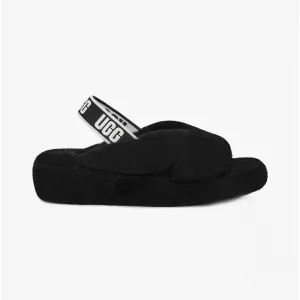 UGG FAB YEAH Womens Sheepskin Slingback Slippers Black
