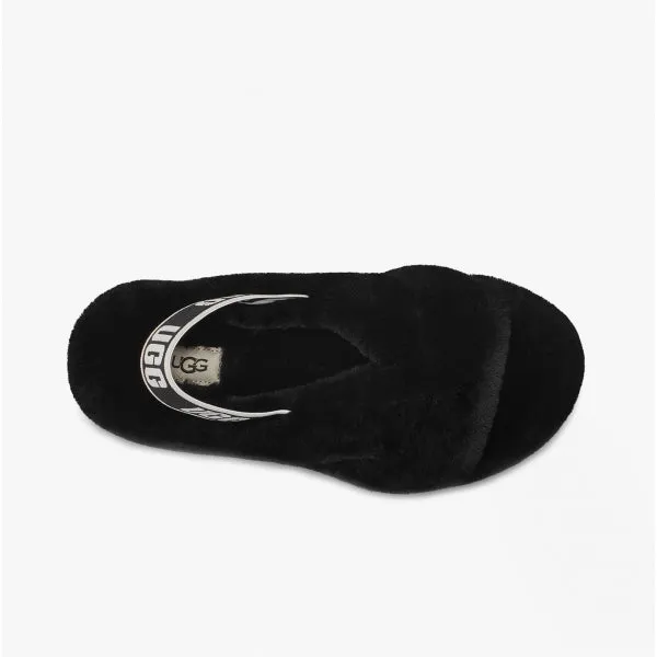 UGG FAB YEAH Womens Sheepskin Slingback Slippers Black