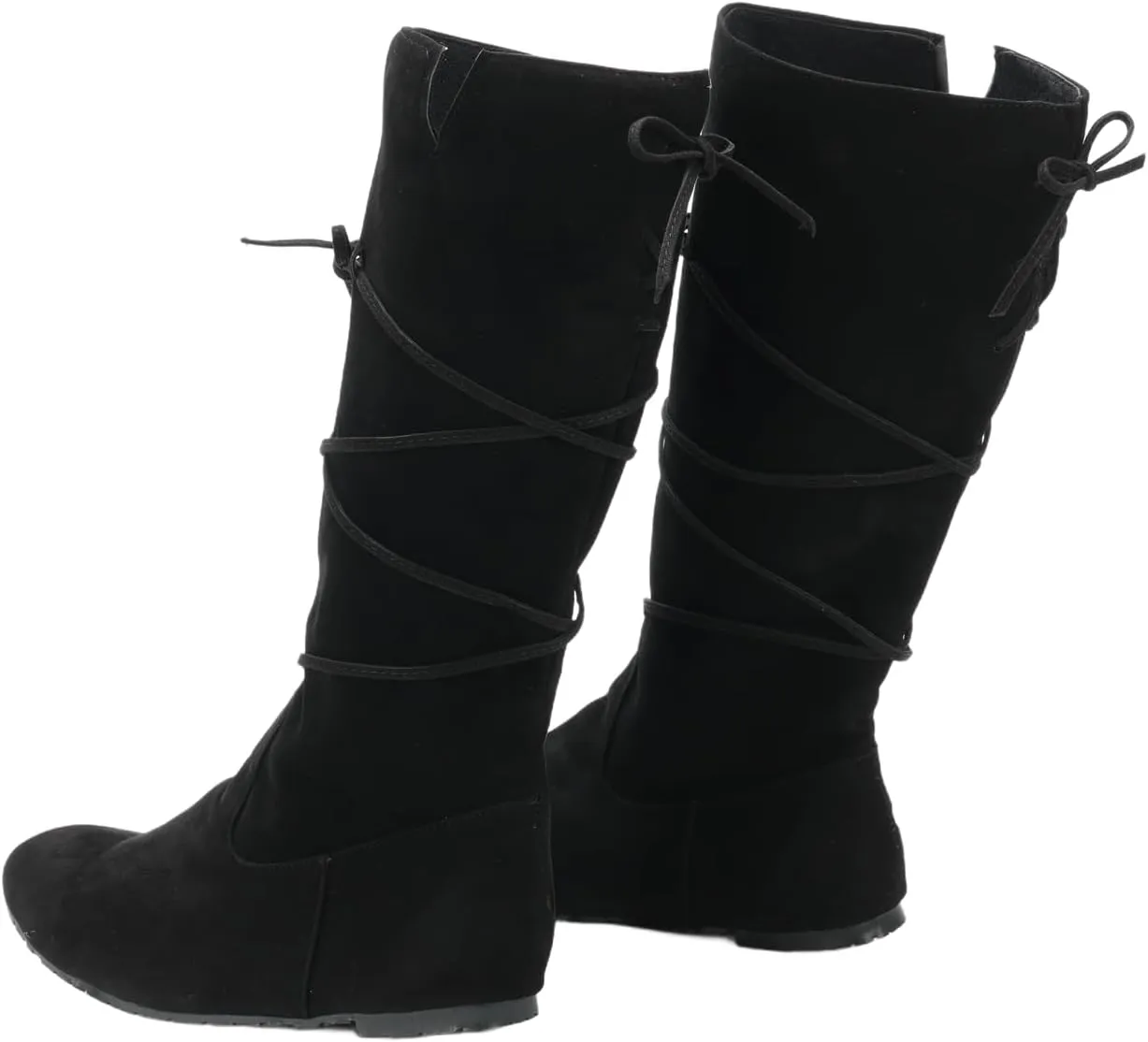 Unisex Medieval Renaissance Pirate Boots Halloween Gothic Viking PU Leather Lace Up Boots