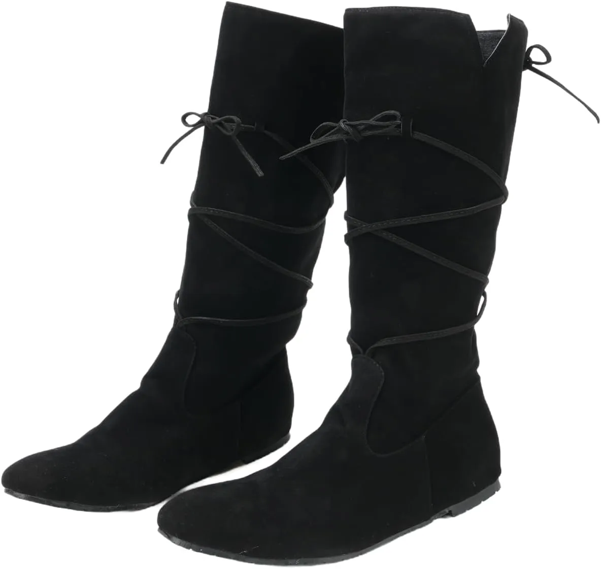 Unisex Medieval Renaissance Pirate Boots Halloween Gothic Viking PU Leather Lace Up Boots