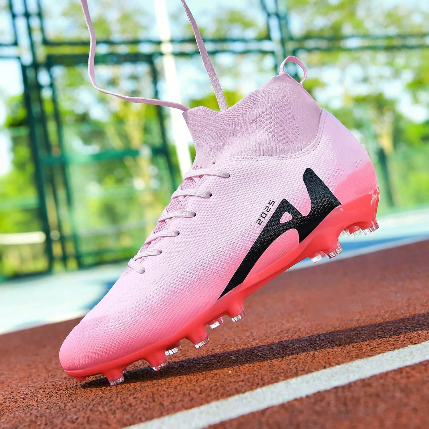 UYO Boys' Soccer Shoes Kids Firm Ground Soccer Cleats Girls Turf Shoes Outdoor Trainning Shoes High Top Youth Football Shoes