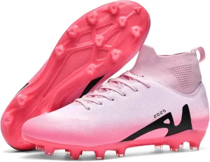 UYO Boys' Soccer Shoes Kids Firm Ground Soccer Cleats Girls Turf Shoes Outdoor Trainning Shoes High Top Youth Football Shoes