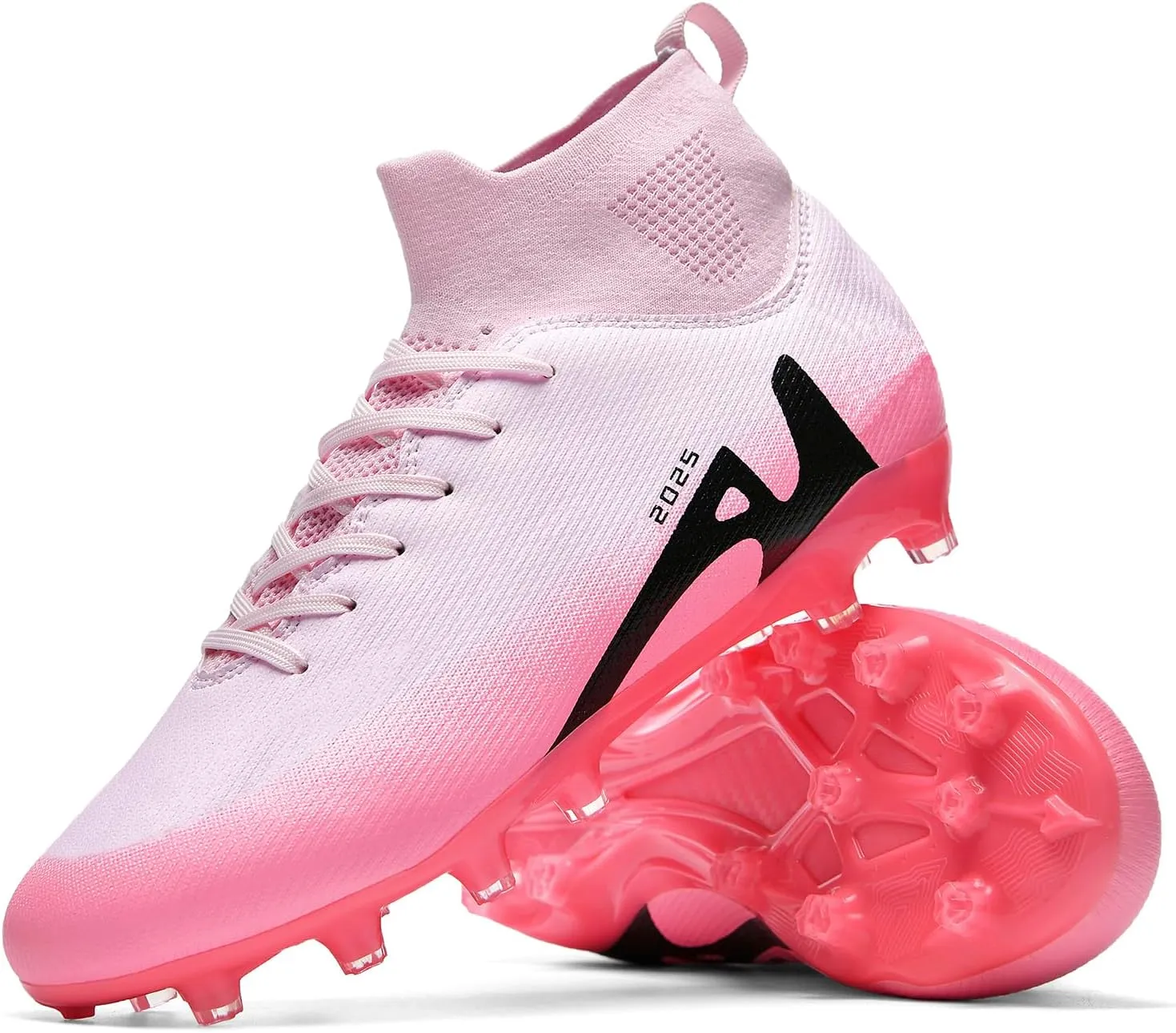 UYO Boys' Soccer Shoes Kids Firm Ground Soccer Cleats Girls Turf Shoes Outdoor Trainning Shoes High Top Youth Football Shoes