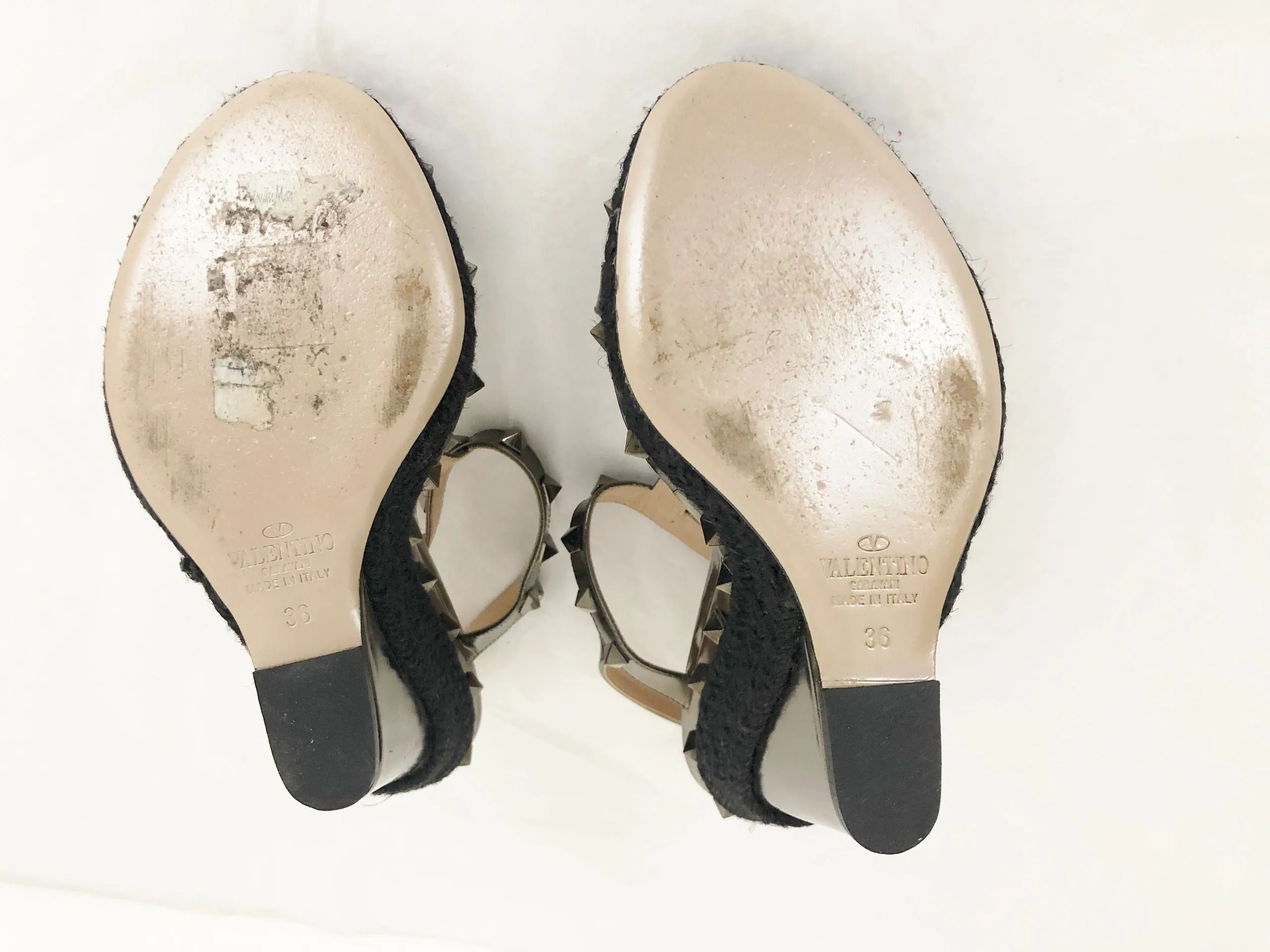 Valentino Rockstud Wedge Sandal Size 36 It (6 Us)