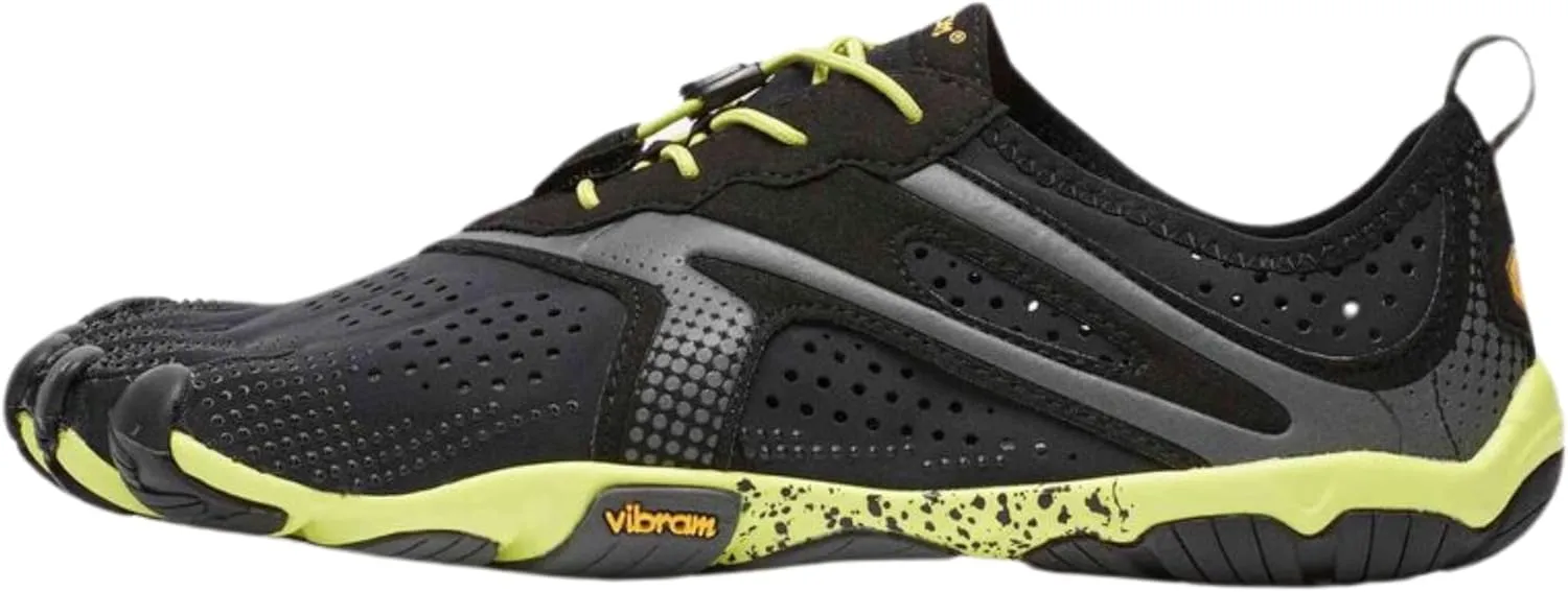 Vibram Men's FiveFingers V-Run Shoe, Black/Yellow, 48 EU / 12.5 - 13 US