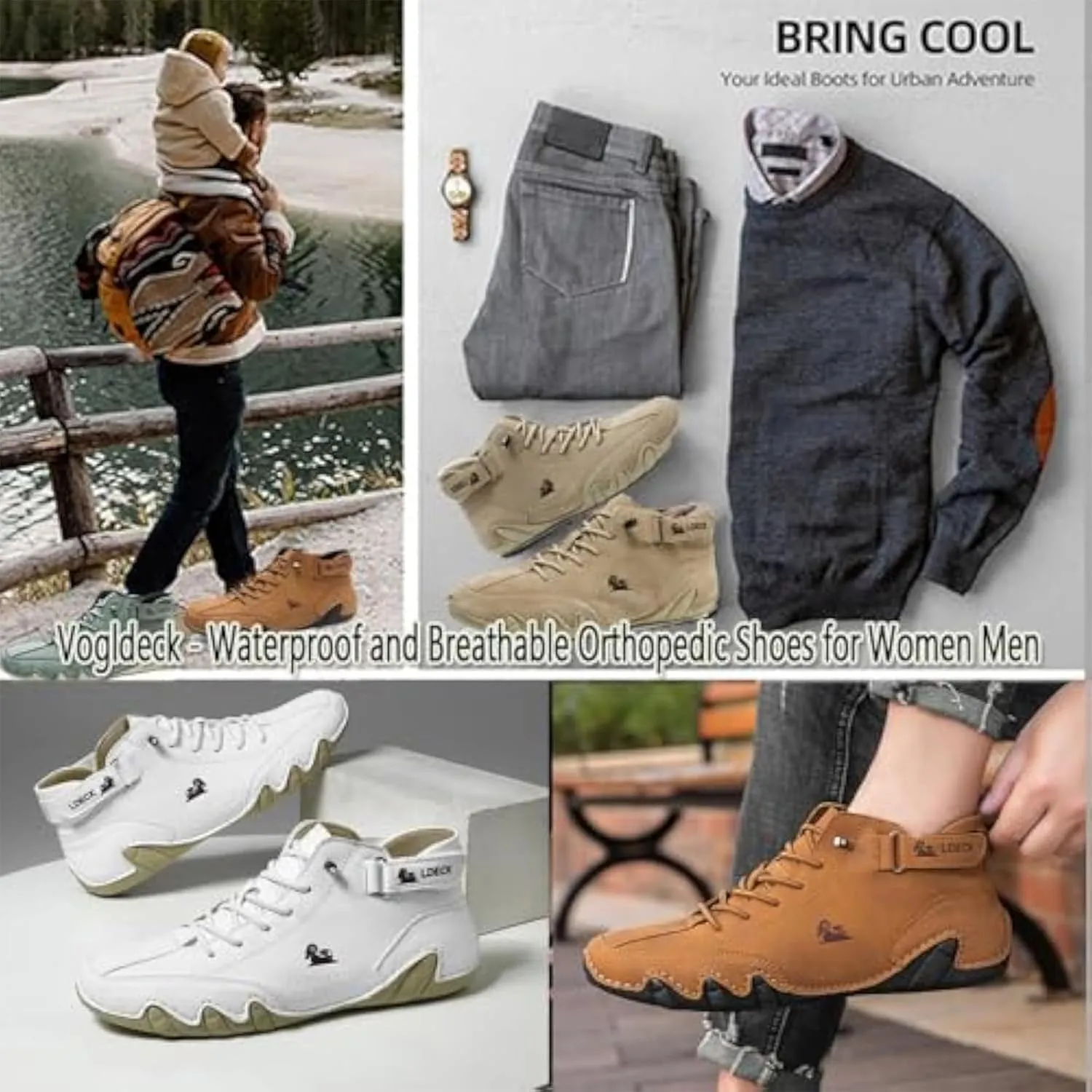 Vogldeck 2.0 - Waterproof and Breathable Orthopedic Shoes, Vogany Shoes Women, Shock-Absorbing Design, Arch Support Shoe