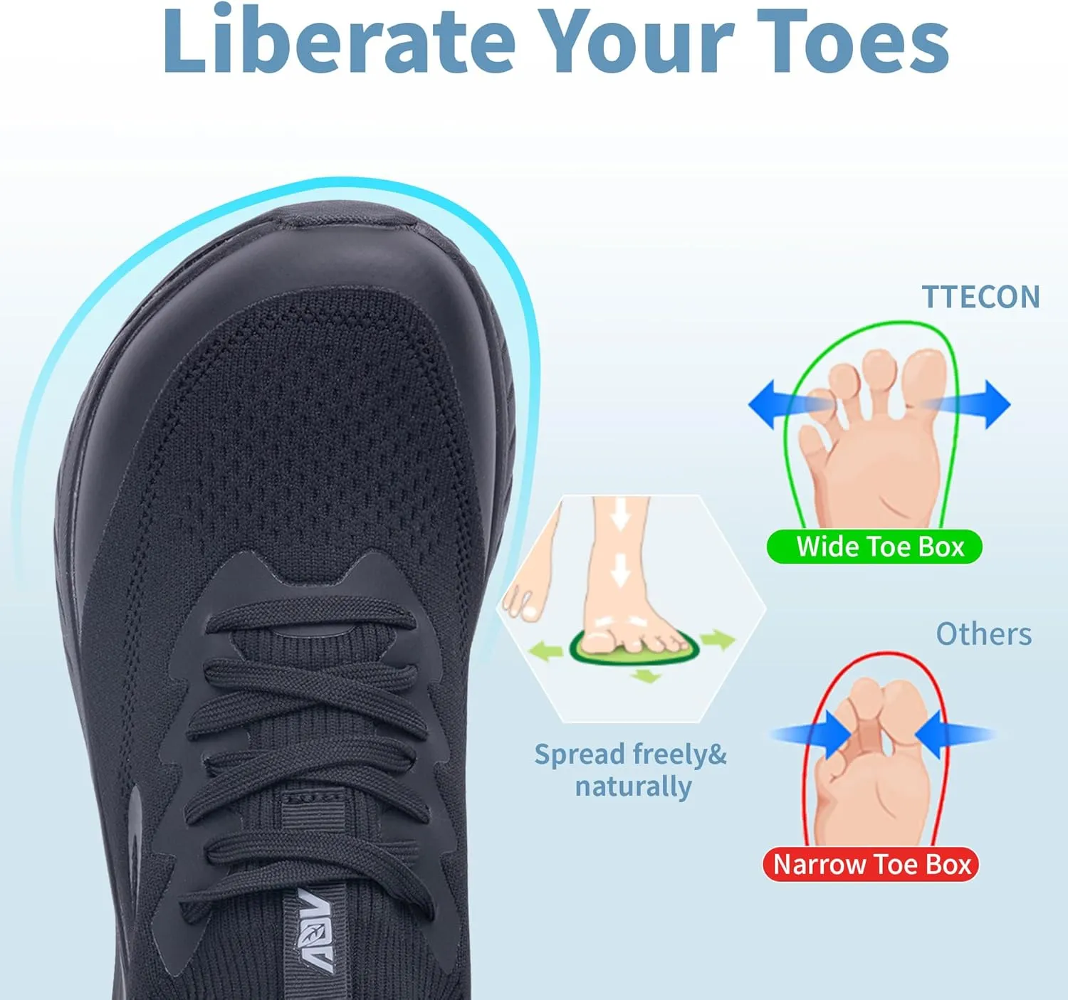 Wide Toe Box Mens Walking Shoes with Arch Support Wide Width Orthotic Sneaker for Plantar Fasciitis Slip On Air Tennis Running Shoes Size 8-13