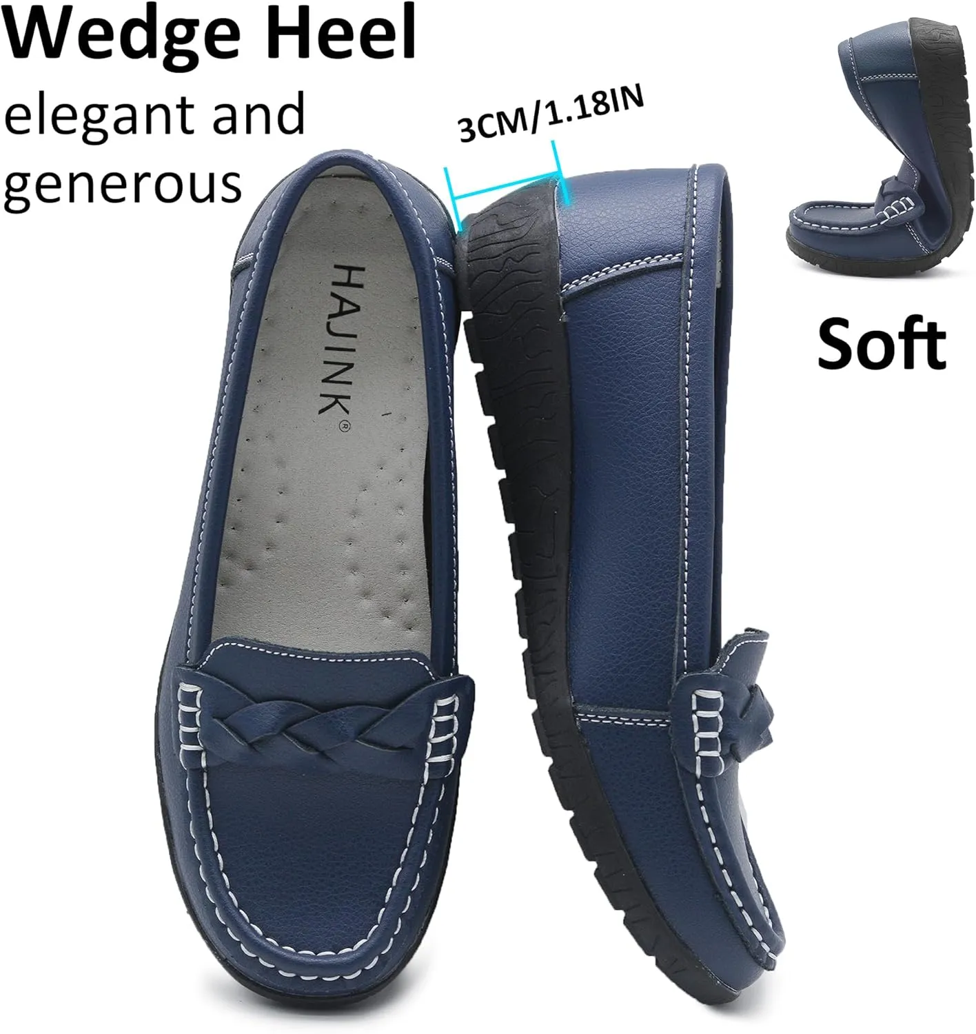 Women Loafers Flexible Breathable Slip-On Comfortable Sole Ladies Shoes for Walking