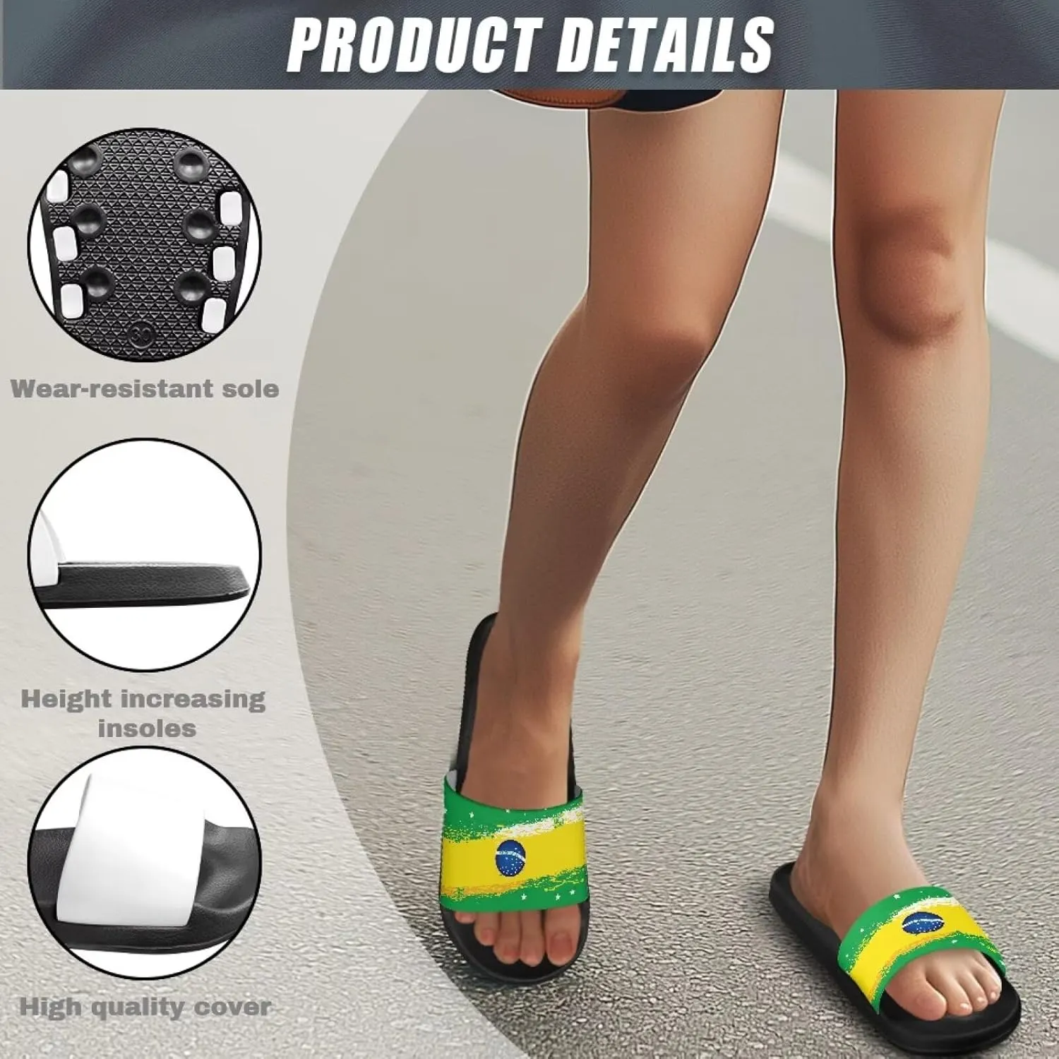Women Slide Sandals Summer Beach Sandals Soft Lightweight Shower Shoes Casual Non Slip Slide Sandal Shower Shoes