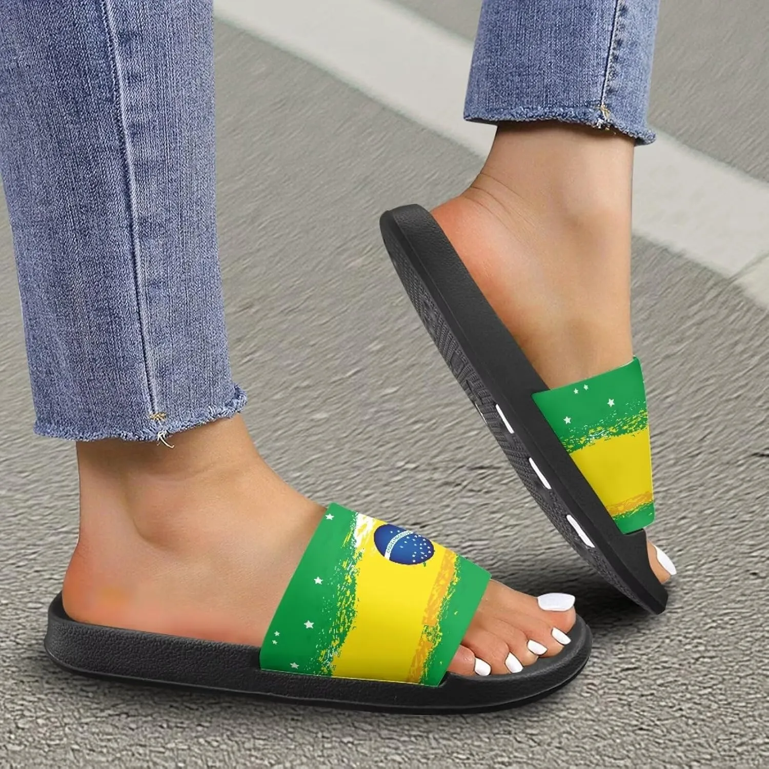 Women Slide Sandals Summer Beach Sandals Soft Lightweight Shower Shoes Casual Non Slip Slide Sandal Shower Shoes