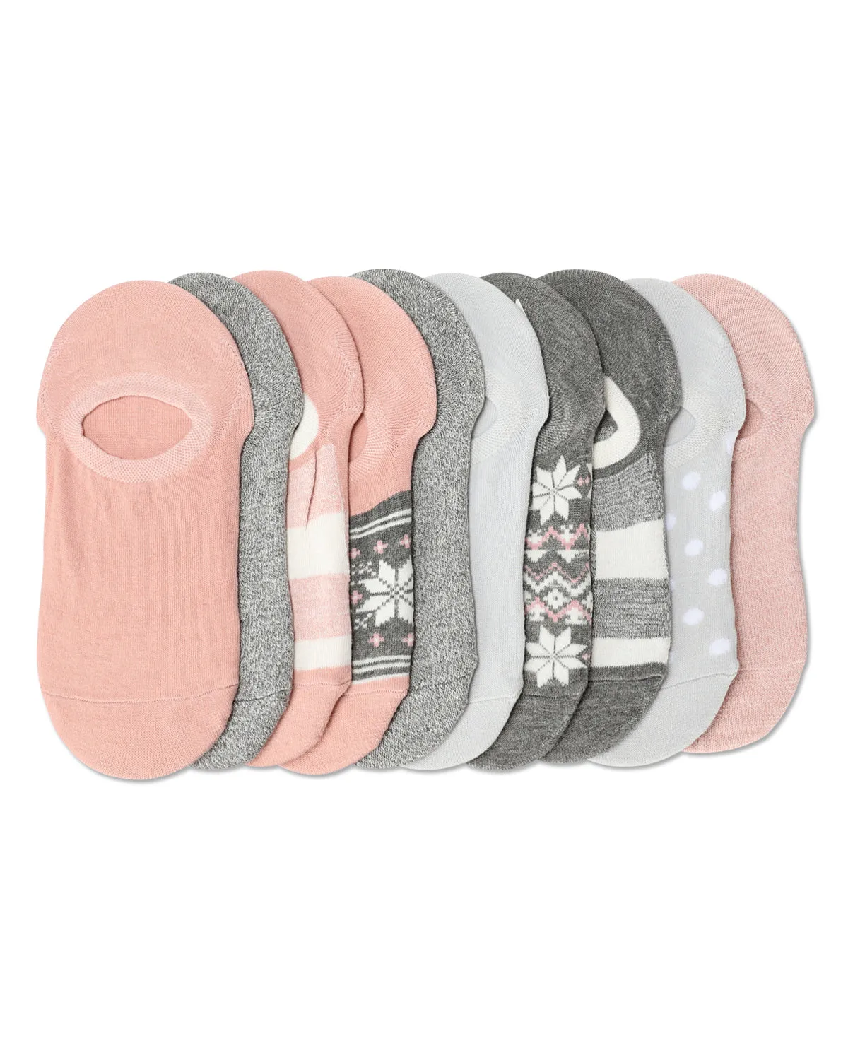Women's 10 Pair Pack Fairisle No Show Sneaker Liners