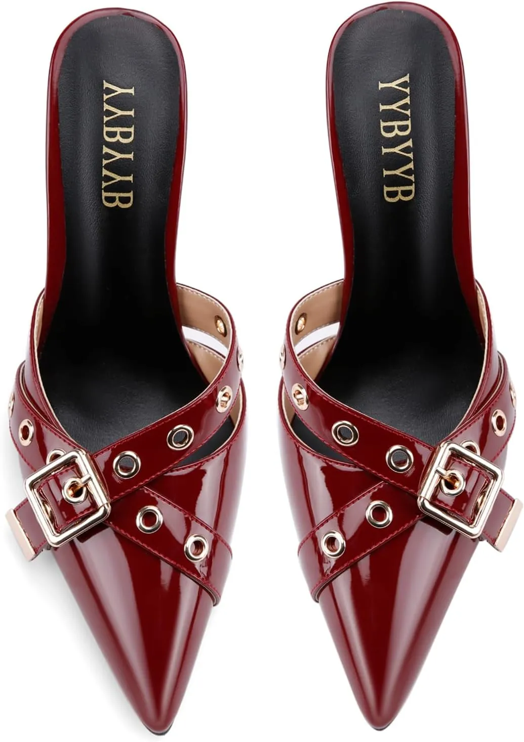 Women's High Heels Pointed Closed Toe Mule Heels Bow Studded Stiletto Heel Dress Bridal Elegant Wedding Sexy Party Pumps shoes