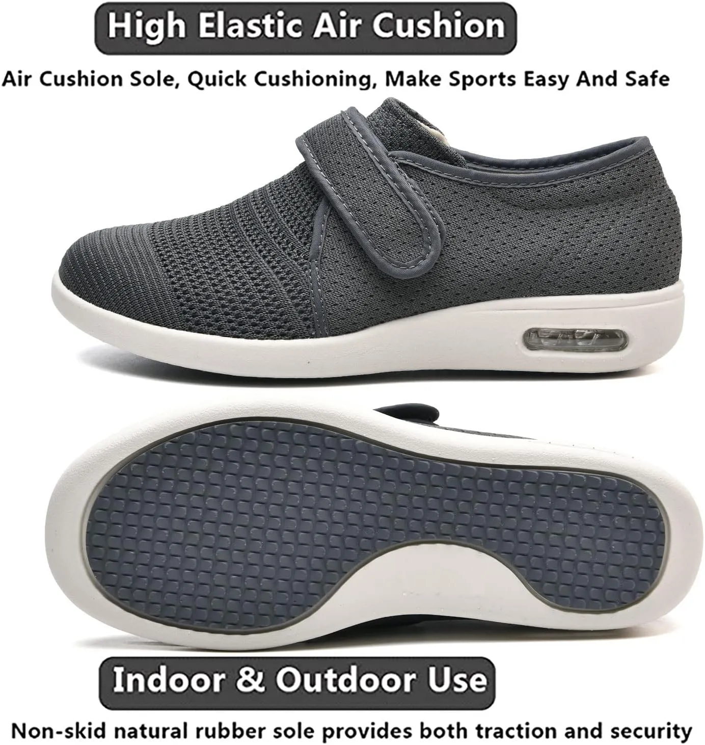 Women's Lightweight Diabetic Shoes Elderly Shoes Breathable Wide Walking Shoes Foot Swollen Shoes Non-Slip widening