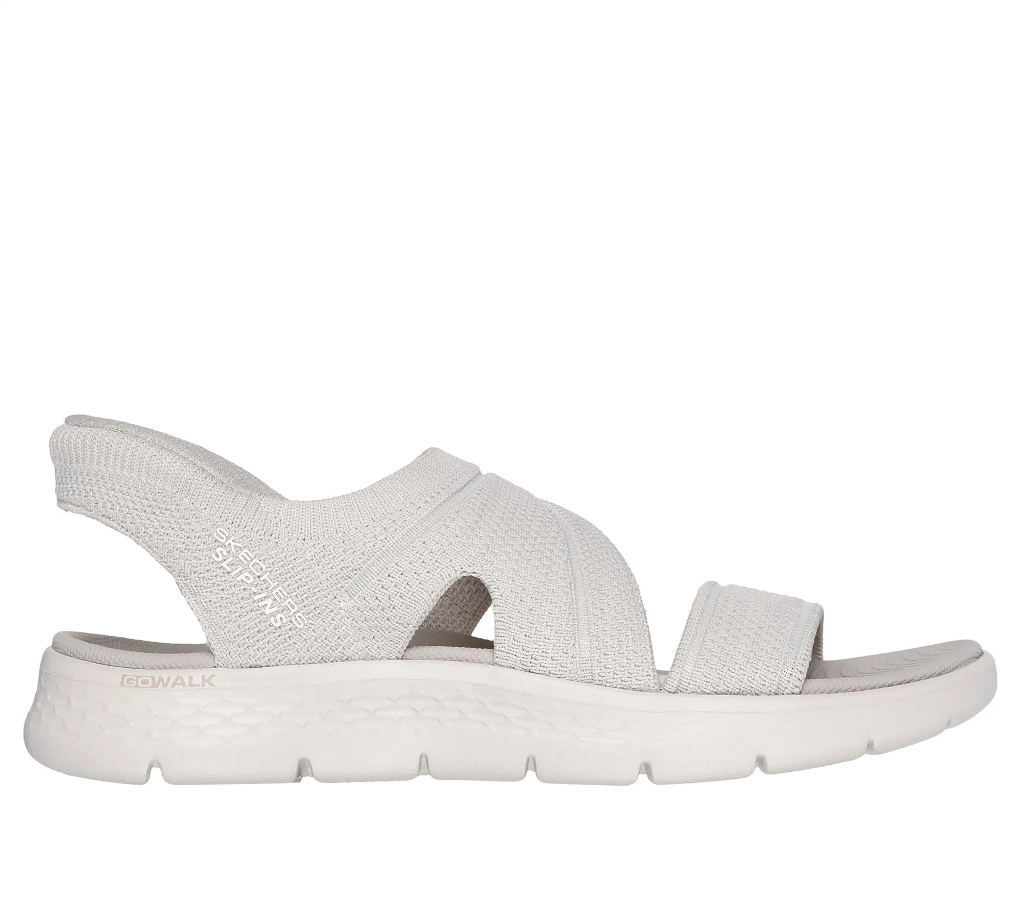 Womens Skechers Slip Ins Go Walk Flex Enticing Sandals 141482 Natural